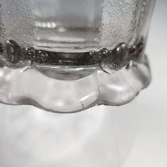 Antique US Glass EAPG Pitcher Kansas Pattern Jewel & Dewdrop 1901 Vase As FOUND - Picture 9 of 10